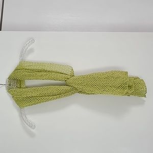 NWOT Hand Crafted crocheted scarf.  Chartreuse. NWOT